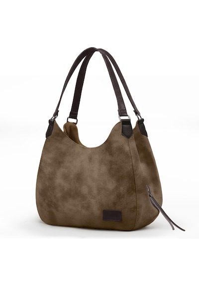 Cappadocia Vintage 5086 Myra Kadın Dumanlı Koyu Kahverengi Pu Deri Günlük Omuz Çantası Üç Bölmeli Hobo Tote El Çantası Dumanlı Koyu Kahverengi