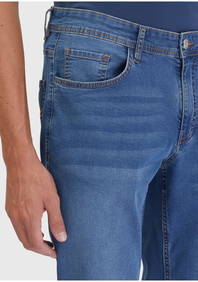 Ramsey Mavi Düz Slim Fit Denim Pamuk Karışımlı Pantolon mavi blue