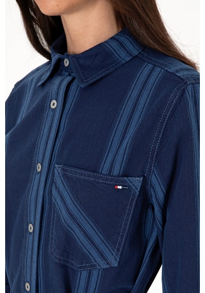 U.S. Polo Assn. Kadın Mavi Kemerli Mini Boy Jean Elbise 50308362-DN0022