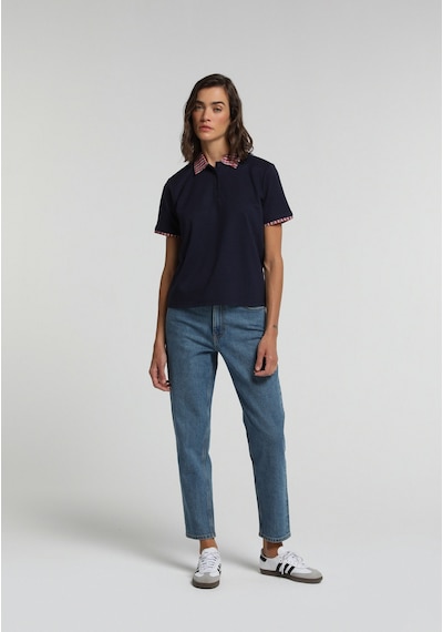 Colin's Colins Regular Fit Shirt Neck Düz Kadın Lacivert Kısa Kol Tişört Cl1083066 Q1.v2 Nav