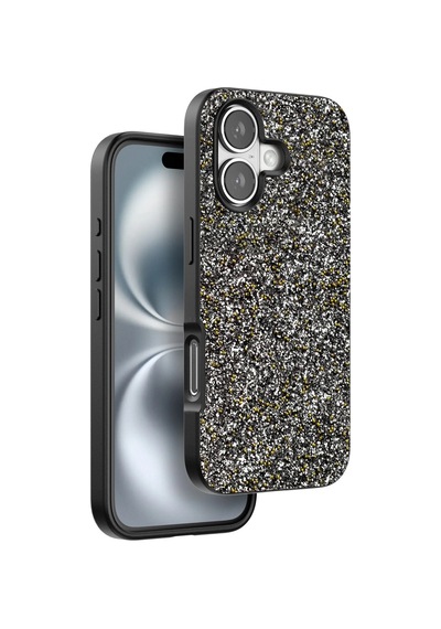 Apple  Uyumlu  iPhone 16 Plus Bright Simli Kapak Gümüş