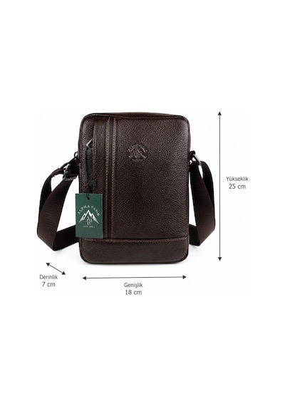 Alphaclub Bag Erkek Kahverengi Hakiki Deri Postacı El Ve Omuz Çantası Orta Boy