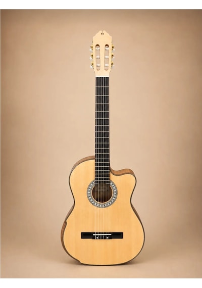 Maygar Mgt-600k Ceq İnce Kasa Elektro Klasik Gitar Kılıf , Kapo Ve Pena Hediyeli Natural