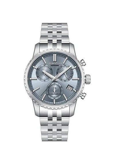 Quantum Pwg1204.300 Quartz Çelik Gri Mavi Kadran 10 Atm 41 Mm Erkek Kol Saati Gri