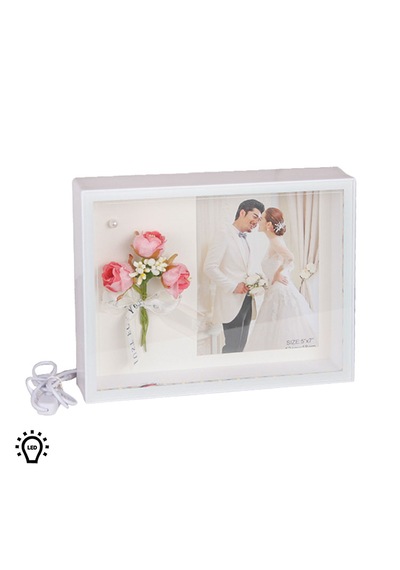3d Led'li Çiçek Buketi Fotoğraf Çerçevesi