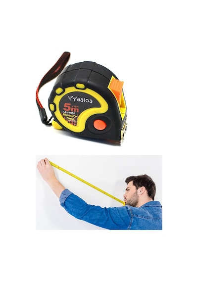 Tr Mezura 16 Feet 1'' Ölçüm Bandı Manyetik Uçlu Ve Kauçuk Koruyucu Gövde Çelik Bıçak Mezurası İnşaat, Yükl 0 - 300 MM