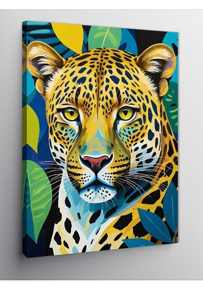 Kanvas Tablo Yırtıcı Leopar Portresi 50cmx70cm