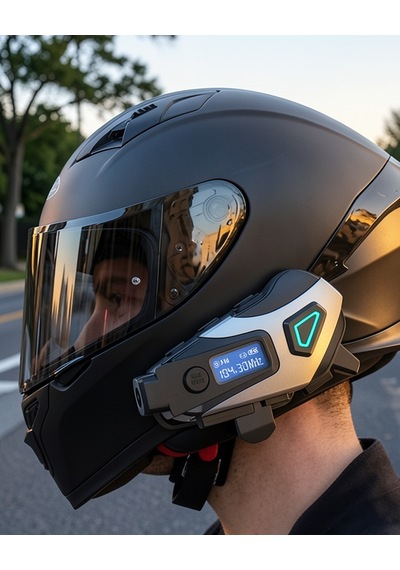 Kask İçine Uyumlu Kablosuz İletişim Sistemi Ipx8 Su Geçirmez Led Ekranlı