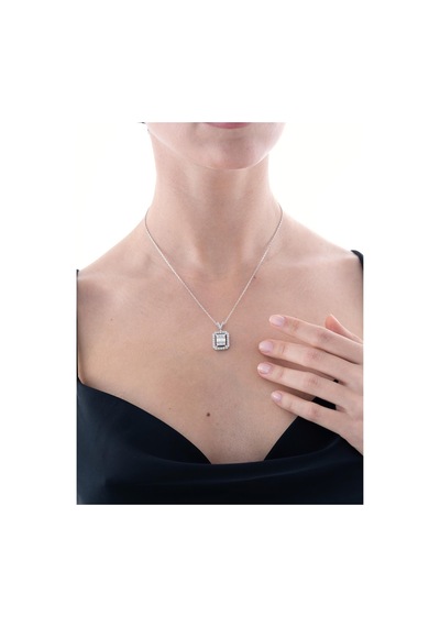 Nochediamond 1,06 Karat Baget Pırlanta Kolye-605