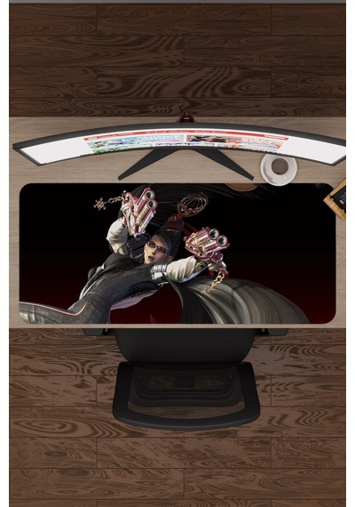 Bayonetta Kaymaz Dikişli Kauçuk Oyuncu Mousepad V3 - 90x40 Xxl Gaming Mouse Pad Fare Altlığı