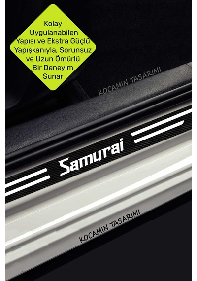 Suzuki Samurai Araç Kapı Ve Bagaj Eşiği İçin Çizilmeye Dayanıklı Karbon Folyo Koruma Seti Samurai Yazılı