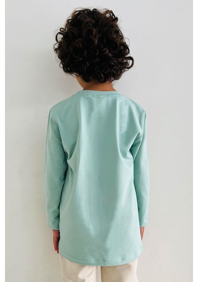 Breeze Erkek Çocuk Uzun Kollu Tişört Basic 5-14 Yaş, Mint Yeşili Mint Yeşili