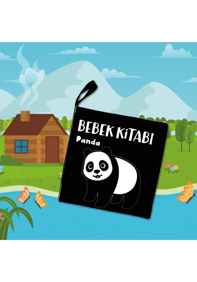 Tox Siyah Beyaz Vahşi Hayvanlar Kumaş Sessiz Kitap T138 - Bez Kitap