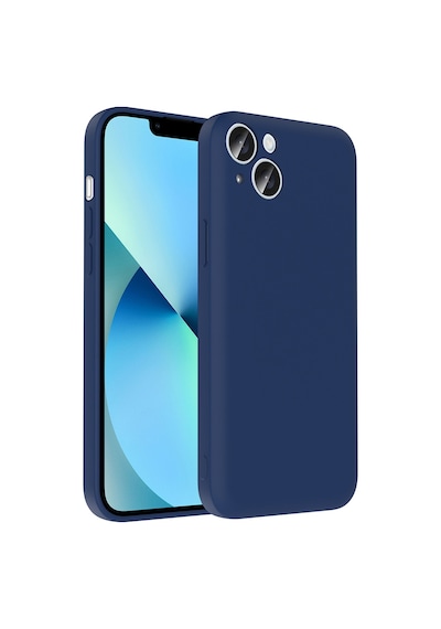 Apple Uyumlu iPhone 14 Kılıf Kamera Korumalı Kartlık Hazneli Zore Vitra Kapak Lacivert
