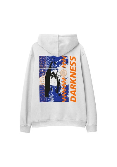 Startmore Adrift Darkness Beyaz Oversize Unisex Kapüşonlu Sweatshirt Hoodie Beyaz