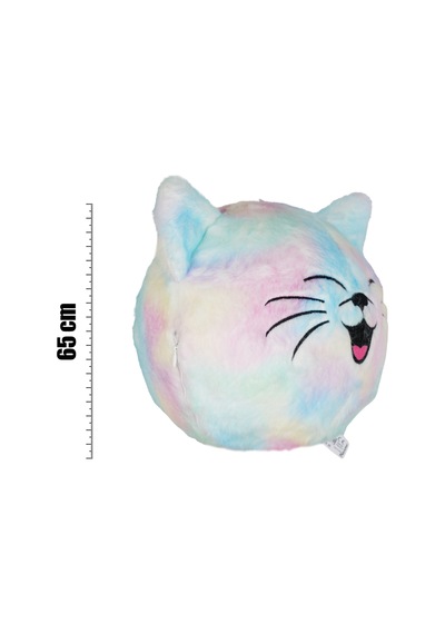 Peluş Kedi Top Yastık 65 Cm Çok Renkli