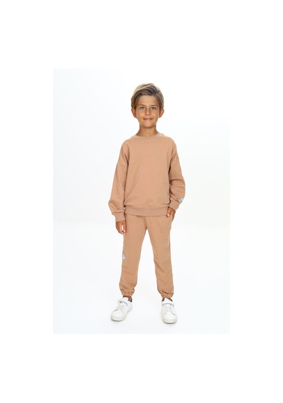 Toontoy Kids Toontoy Erkek Çocuk Armalı Eşofman Takım Kahverengi