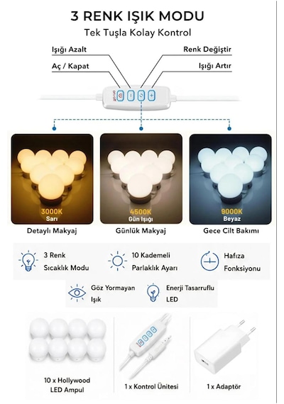 Robin Home Hollywood Makyaj Masası Ve Puf 3 Çekmece Kapaklı Düzenleyici Raflı Hollywood Led Işıklı Puf Dahil Beyaz Robin Home Hollywood Makyaj Masası Ve Puf 3 Çekmece Kapaklı Düzenleyici Raflı Hollywood Led Işıklı Puf Dahil Beyaz