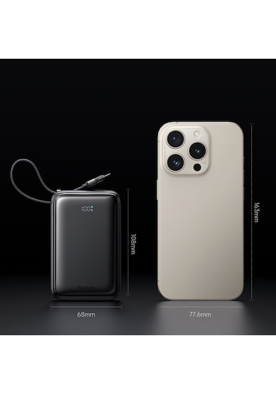Mcdodo Mc-6370 20000mah 65w Dahili Kablolu Powerbank Siyah