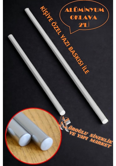 2'li Masterchef Alüminyum Paslanmaz 75-50 Cm Metal Oklava Seti