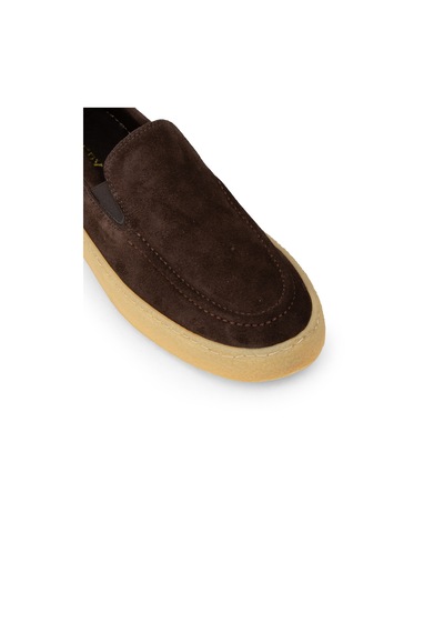 Deery Erkek Hakiki Süet Kahverengi Loafer Ayakkabı - 02047mkhvc01