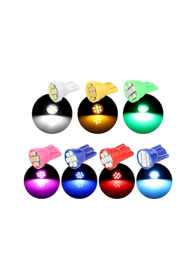 2 Adet Yeşil Renk - Mini Dipsiz Led Park Ampulü T10 - Her Araca U