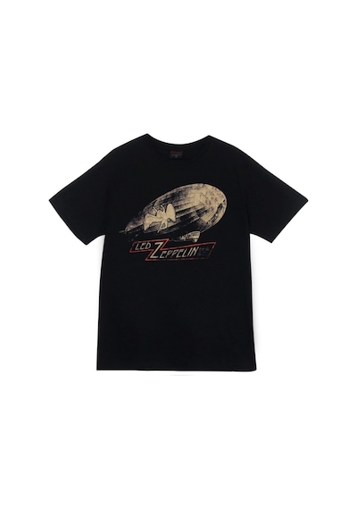 Stoned&Fame Led Zeppelin Baskılı Unisex %100 Pamuk Siyah T-shirt SIYAH Siyah