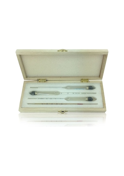 Aek-Tech 3'Lü Set Alkol-Metre 0-40-70-100 Ahşap Kutulu