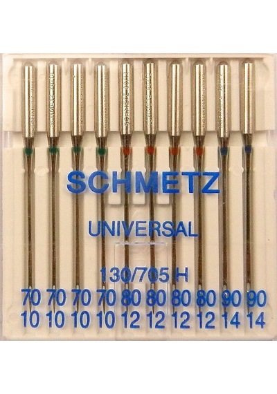Schmetz Dikiş Makinesi İğneleri: 10 Evrensel İğne, Standart İğne, İğne Kalınlığı 70/10-90/14, Dikiş Seti, 130/