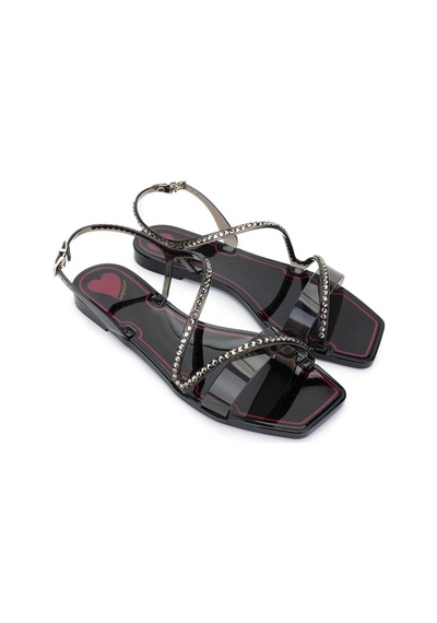 Menghi Kadın Pvc Siyah Düz Sandalet 774 810e Bn Sndlt Y25 Black Siyah