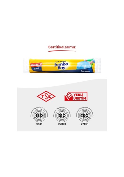 Koroplast Güçlü Jumbo Boy Çöp Poşeti 7'li