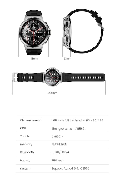Kalobee SK43 1.65" 48 MM Amoled Ekran Akıllı Saat + 3 Kordon (İthalatçı Garantili)