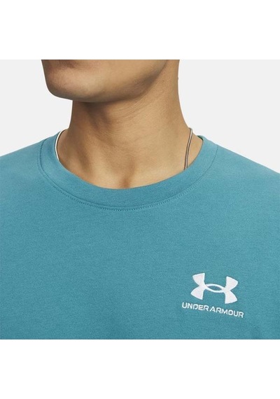 Under Armour Logo Embroidered Heavyweight Erkek Mavi Tişört