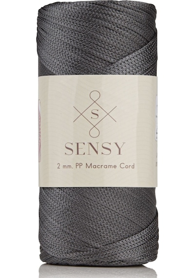 2 Mm - 200 Gr Polyester Makrome Ipi Koyu Gri 230 M Polyester Makrome Ip Supla Ip Ve Çanta Ipliği