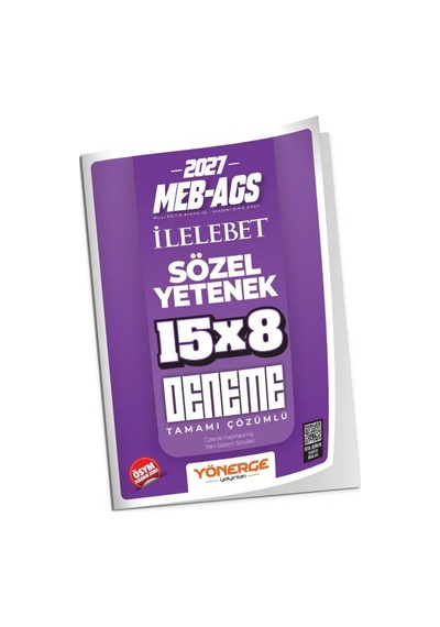 Yönerge Yayınları 2027 Meb-ags Sözel Yetenek İlelebet 15x8 Deneme Çözümlü