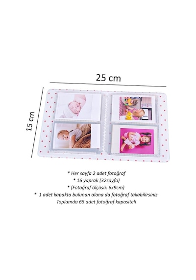 Instax Polakart Fotoğraf Albümü 6x9 Ebat 65 Foto