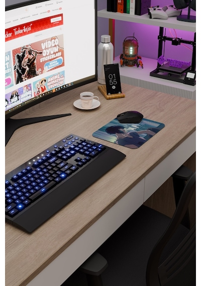 Ghost İn The Shell Kaymaz Dikişli Kauçuk Oyuncu Mousepad V4 - 22x18 Gaming Mouse Pad Fare Altlığı
