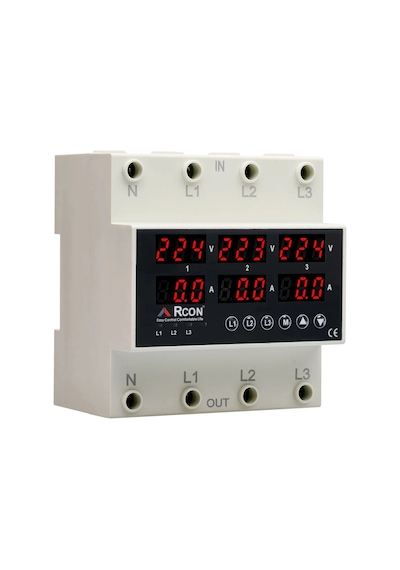Rcon Rcv 05 Ev Tipi Trifaze Akım Voltaj Koruyucu 63 A Sigorta