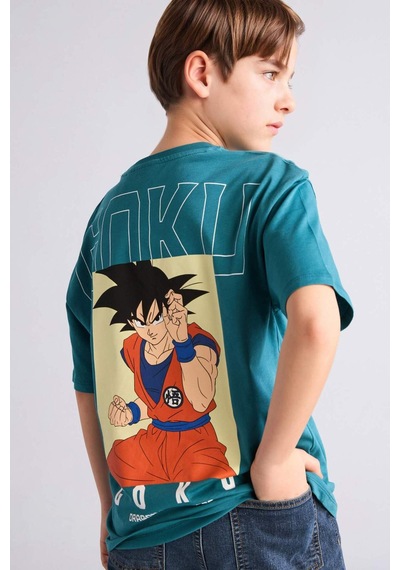 Defacto Dragon Ball Oversıze Bisiklet Yaka Kısa Kollu Tişört Erkek Çocuk H3516a826smgn368 Yeşil-gn368