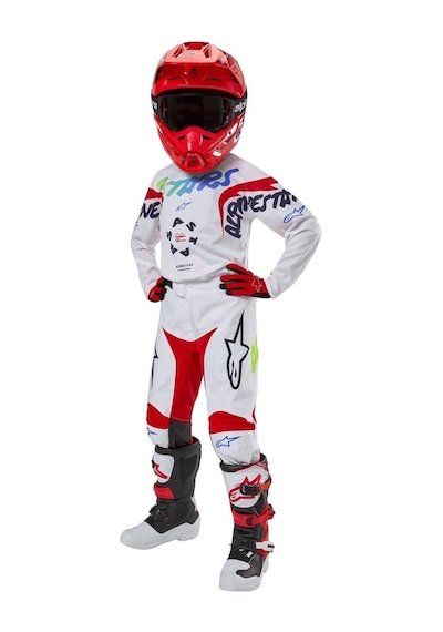 Alpinestars Youth Racer Hana Genç Kros Motosiklet Jersey Kırmızı Beyaz