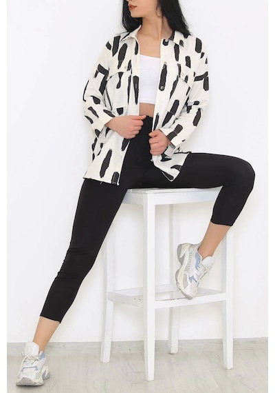 Gabardin Ceket Beyazsiyah - 8932.1361.