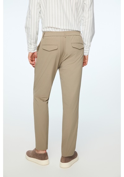 Morven Erkek Vizon Polyamid Trend Desenli Slim Fit Pantolon 26ys003006405 Vizon