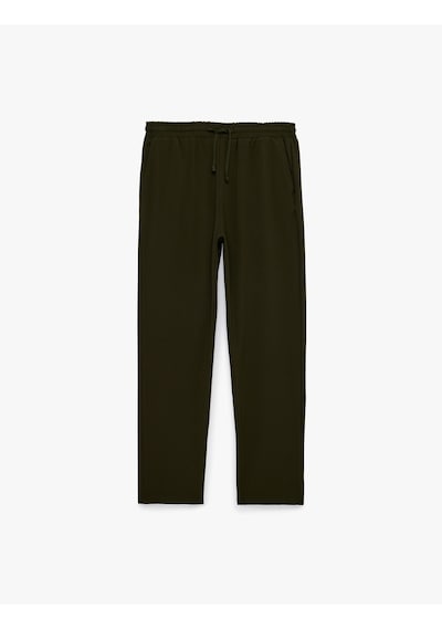 Koton Regular Fit Viskon Karışımlı Cepli Beli Bağcıklı Kumaş Pantolon Haki 6sam40082hw