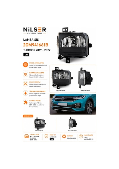 Volkswagen T-cross Sis Lamba Sol 2019-2022