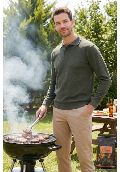 Buratti Pamuk Karışımlı Regular Fit Erkek Polo Yaka Kazak 456223 Haki Buratti Pamuk Karışımlı Regular Fit Erkek Polo Yaka Kazak 456223 Haki