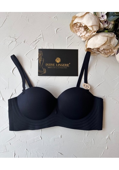 Lady Baby Straplez Kesim Destekli Dikişsiz Balensiz Toparlayıcılı Siyah