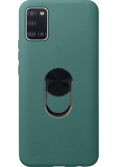 Nettech Samsung Galaxy A31 Uyumlu Leather Ring Nano Arka Koruma Kılıf - Mor Mor