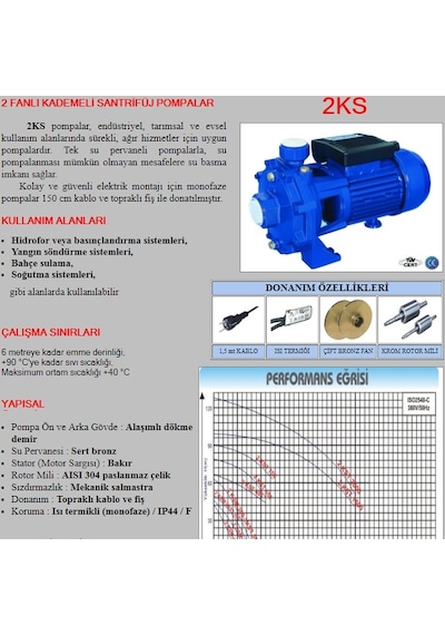 Bestpump 2 Hp-220v-2 Kademe- 2ksm 200-203 Santrifüj Su Pompası