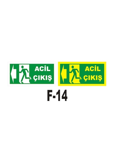 Fosforlu & Düz Levha Acil Çıkış Yönlendirme Sol Acil Kaçış Fosforlu & Düz Levha Acil Çıkış Yönlendirme Sol Acil Kaçış