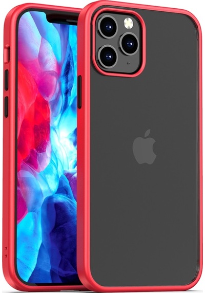 Apple Uyumlu iPhone Bikapak Elıt Shıne 12 Pro Kırmızı Kapak